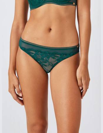 AND/OR Wren Lace Brazilian Knickers, Black at John Lewis & Partners