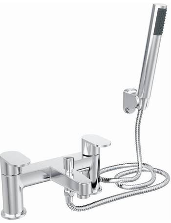 NRG Bath Filler Mixer Tap Bathroom Square Dual Handle Tub Level Faucet