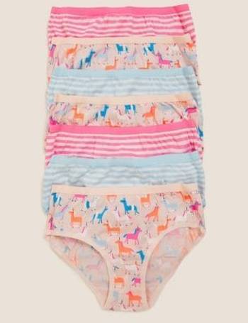 Marks & Spencer Girls Clothing Underwear Briefs 7pk Pure Cotton Rainbow Knickers 2-14 Yrs 