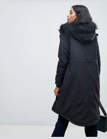 oasis faux fur trim hooded parka