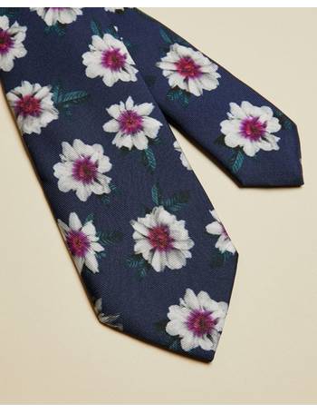 ted baker painted floral silk skinny tie