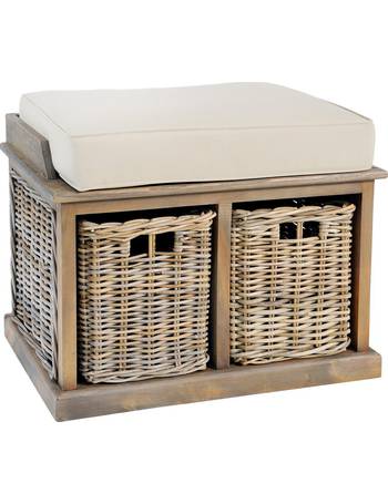 Belgrade wicker storage deals bench