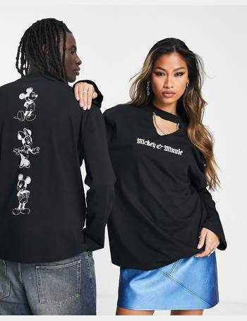 ASOS DESIGN slim fit long sleeve T-shirt in mesh with Machine Gun Kelly  license graphic in black