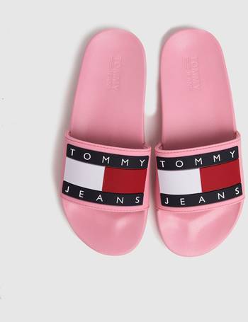 pink tommy jeans sliders