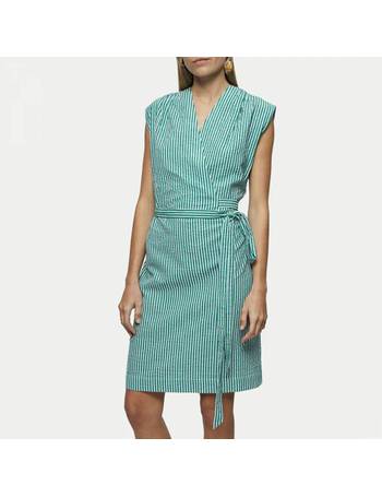 Jigsaw lime leaf silk wrap dress sale