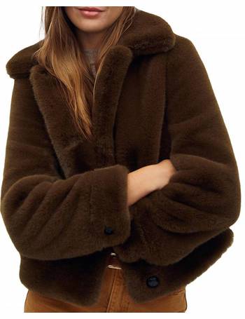 Mango Women S Faux Fur Jackets Up, Mango Brown Fur Coat