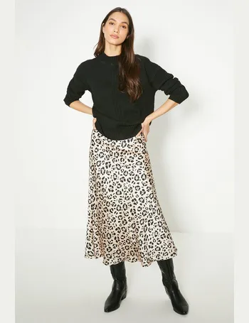 Oasis faux clearance suede leopard skirt