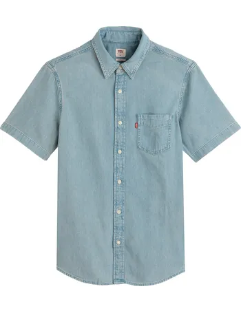 mens levi denim shirt short sleeve