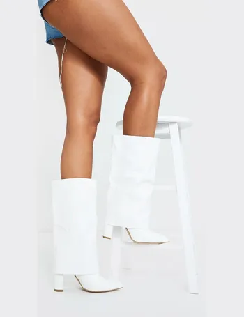 pretty little thing white ankle boots