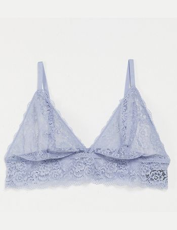 ASOS DESIGN Sara lace longline bralette in dusty blue