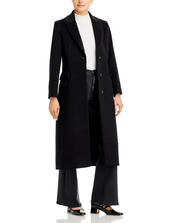 Cinzia rocca wool & clearance cashmere hidden snap coat