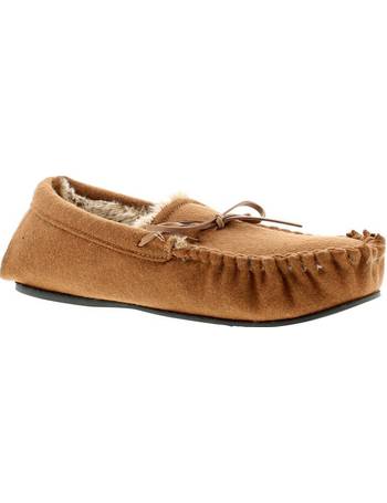 Dr Keller 'Steven' Suede Moccasin Classic Full Slippers Tan Suede 