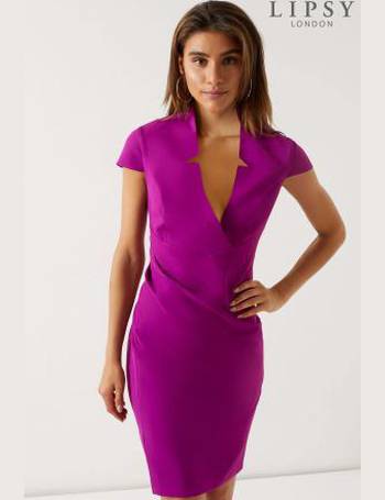 Lipsy plunge clearance pleated bodycon dress