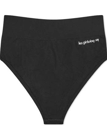 Les Girls Les Boys ultimate comfort patch logo high waist knickers in  burgundy