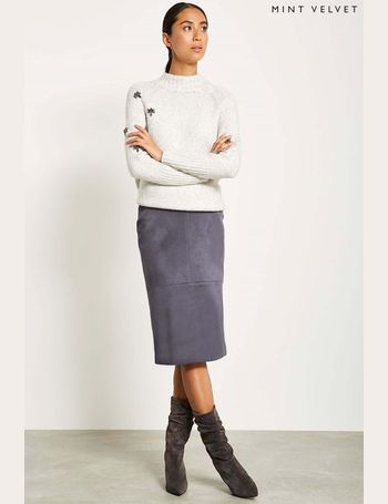 Mint velvet grey pencil skirt sale