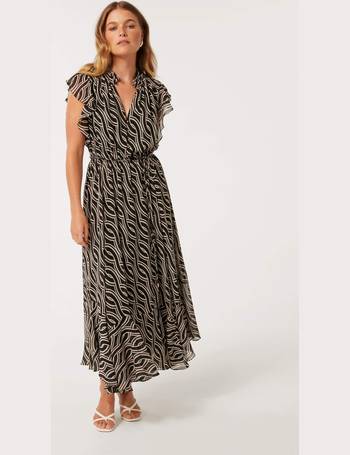 Shop Classic Teal Estelle Flutter Sleeve Midi Dress Online