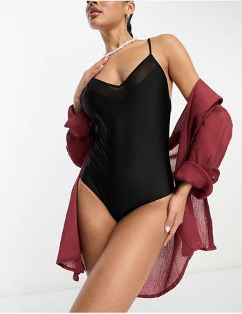 French Connection low back swimsuit in green