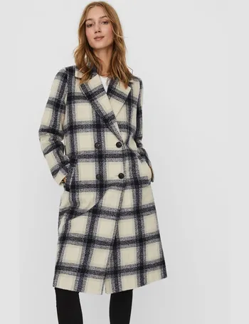 womens checked wool coat