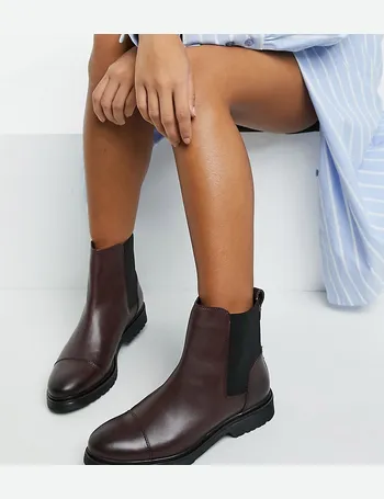 Dune burgundy chelsea top boots