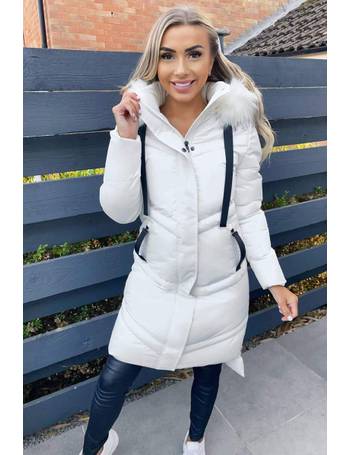 Cream Padded Longline Puffer Coat – AX Paris