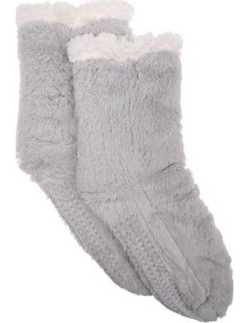 2pk Disco Santa Thermal Slipper Socks with Grippers