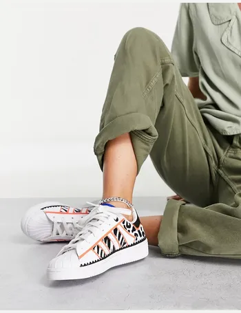 adidas white leopard print trainers