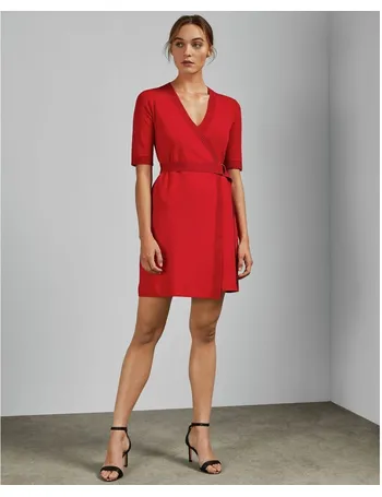 ted baker red wrap dress