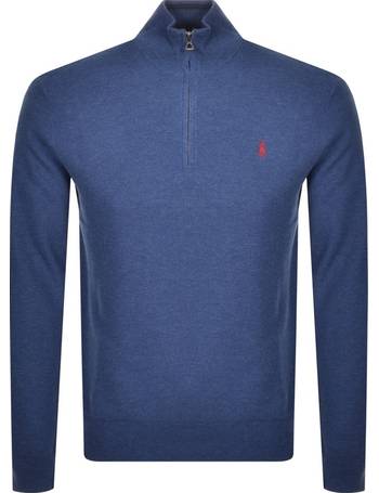 ralph lauren half zip waffle knit jumper