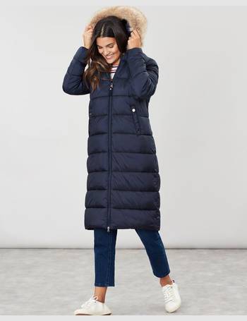 joules cherington padded faux fur trim hooded coat