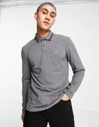 boss athleisure long sleeve polo