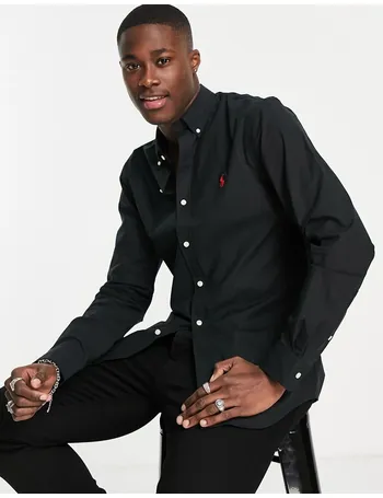 mens black polo dress shirt