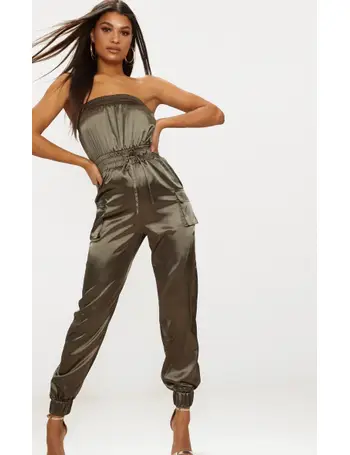 pretty little thing satin jumpsuit