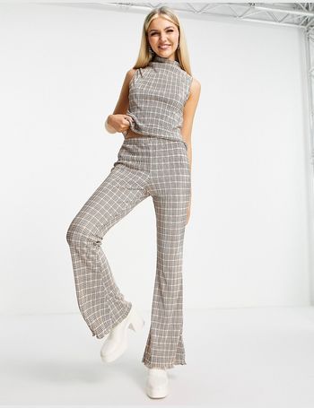 Topshop co-ord capri trouser in multi check