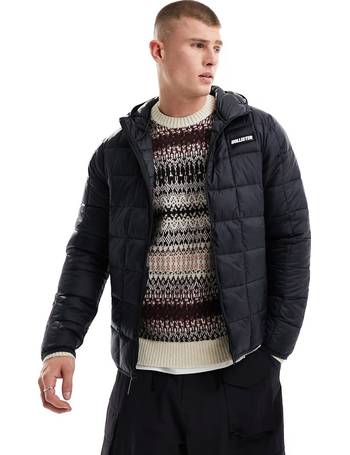 Hollister cozy lined hooded heavyweight puffer jacket in brown