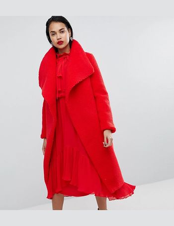 Missguided red deals coat