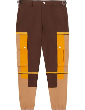 Burberry Men's Marrows Tb-monogram Striped Track Pants In Brown