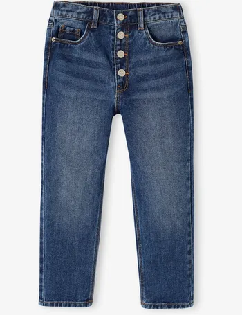 Wide-Leg Jeans, Frayed Hems, for Girls - stone