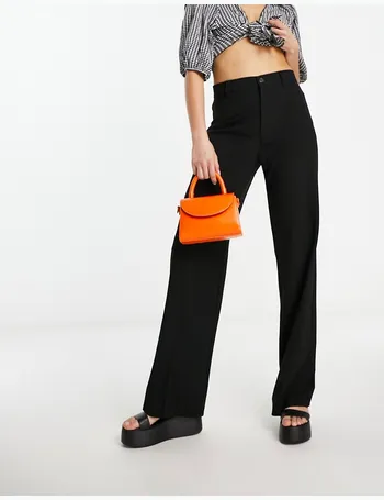 Pull&Bear High Waisted Tailored Straight Leg Trouser With Front