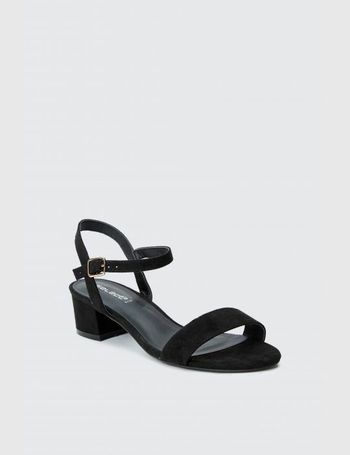 low block heel sandals black