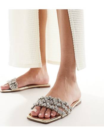 Simmi London Samia barely there embellished sandals in gold