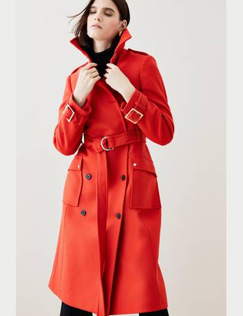 Karen millen red trench on sale coat