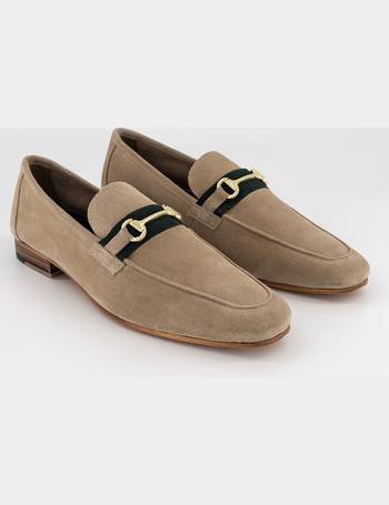 Walk London Capri snaffle loafers in beige suede