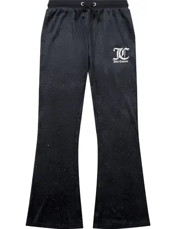 Buy Juicy Couture Girls Diamante Velour Bootcut Wide Leg Joggers Night Sky