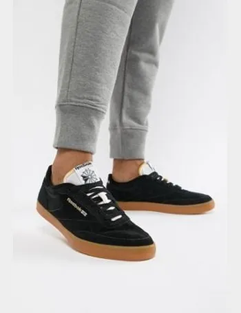 reebok club c leather trainers in black ar0454