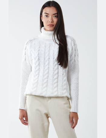 Cable Knit Roll Neck Longline Jumper