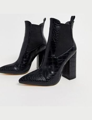 simmi london heidi black block heeled ankle boots