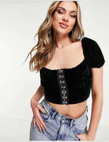 Parisian corset top with sheer sleeves in white
