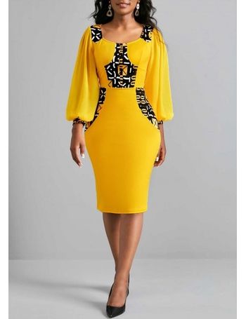 Rotita clearance yellow dress