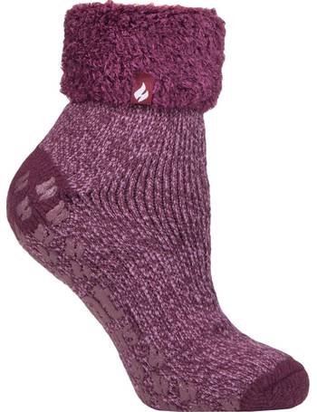 Heat Holders Ladies Lounge Feather Turn Over Cuff Socks Pack of 1
