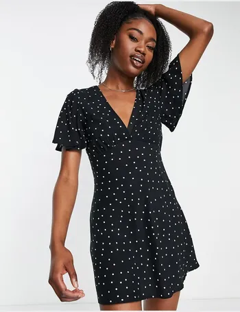 Black and white 2024 polka dot tea dress